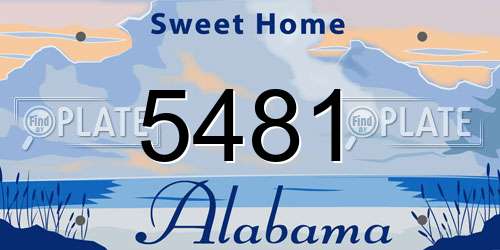 5481 Alabama License Plate