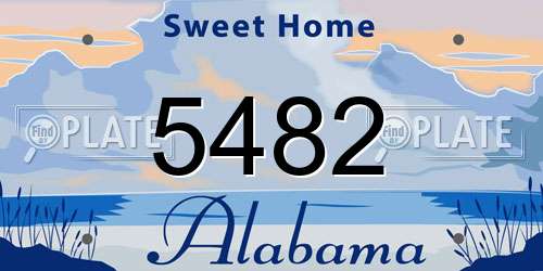 5482 Alabama License Plate