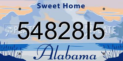 54828I5 Alabama License Plate