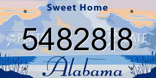 54828I8 Alabama License Plate