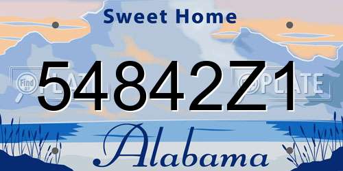 54842Z1 Alabama License Plate