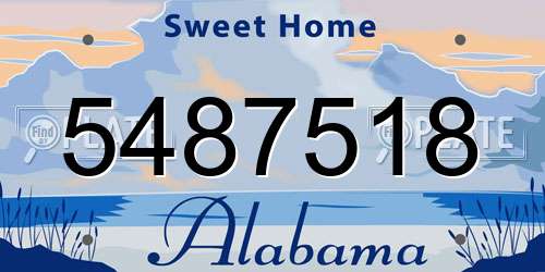 5487518 Alabama License Plate
