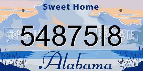 54875I8 Alabama License Plate