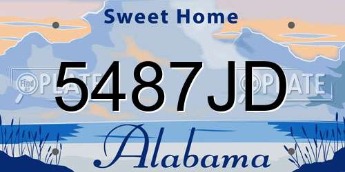 5487JD Alabama License Plate