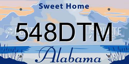 548DTM Alabama License Plate