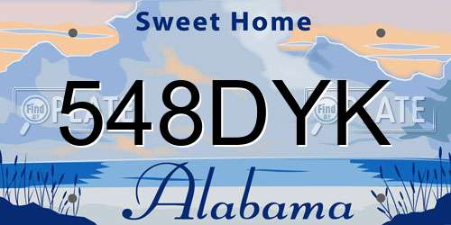 548DYK Alabama License Plate