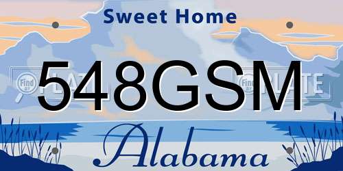 548GSM Alabama License Plate