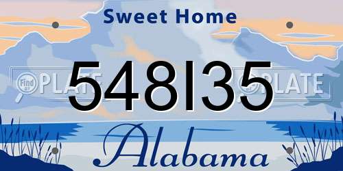 548I35 Alabama License Plate