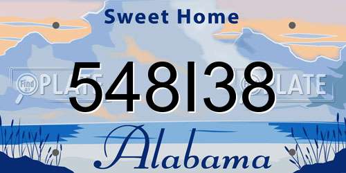 548I38 Alabama License Plate