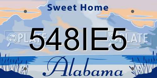 548IE5 Alabama License Plate