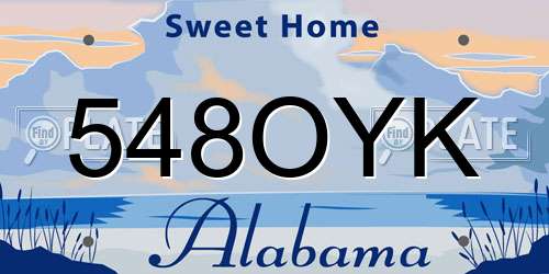 548OYK Alabama License Plate