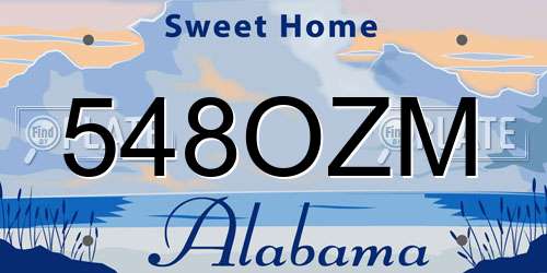 548OZM Alabama License Plate