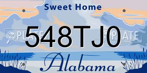 548TJ0 Alabama License Plate