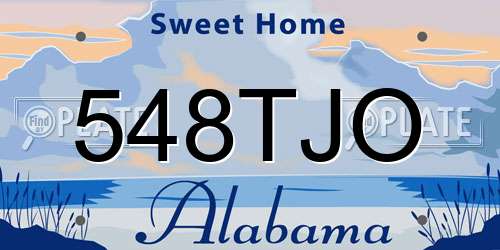 548TJO Alabama License Plate