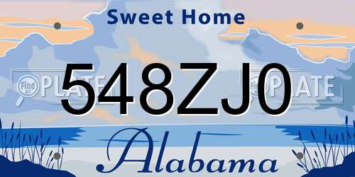 548ZJ0 Alabama License Plate