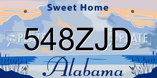 548ZJD Alabama License Plate