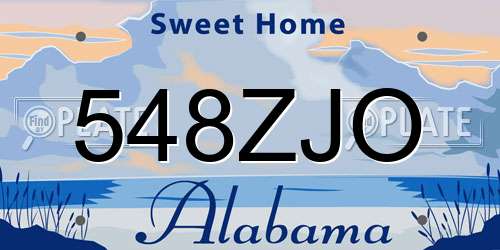 548ZJO Alabama License Plate