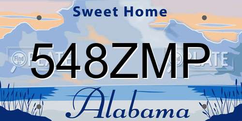 548ZMP Alabama License Plate