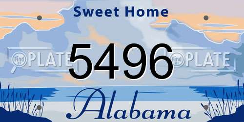 5496 Alabama License Plate