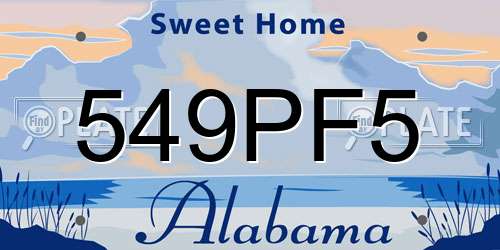 549PF5 Alabama License Plate