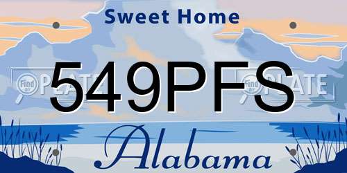 549PFS Alabama License Plate