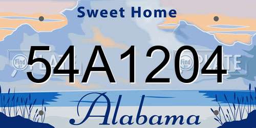 54A1204 Alabama License Plate