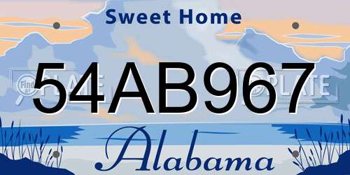 54AB967 Alabama License Plate