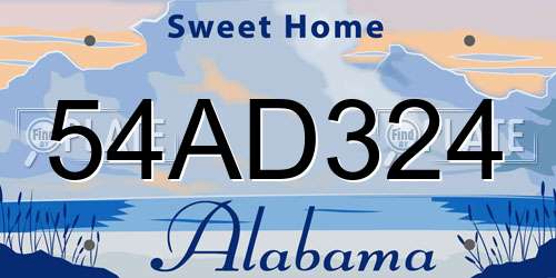54AD324 Alabama License Plate