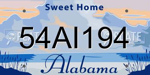 54AI194 Alabama License Plate