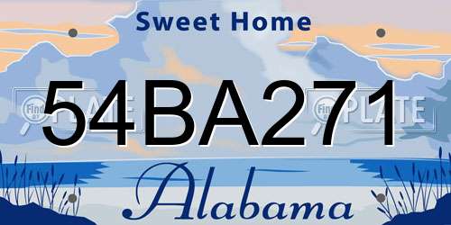 54BA271 Alabama License Plate
