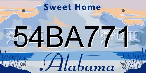 54BA771 Alabama License Plate