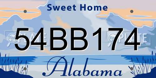 54BB174 Alabama License Plate