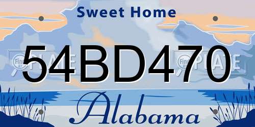 54BD470 Alabama License Plate