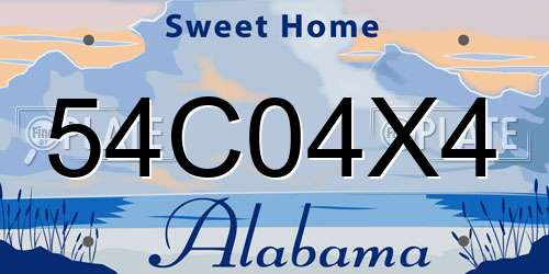 54C04X4 Alabama License Plate