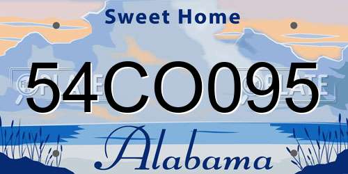 54CO095 Alabama License Plate