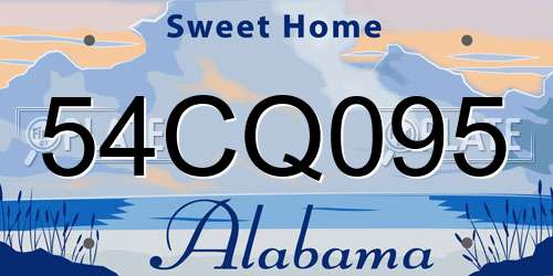 54CQ095 Alabama License Plate