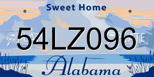 54LZ096 Alabama License Plate