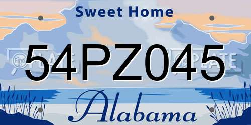 54PZ045 Alabama License Plate