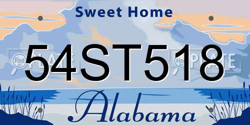 54ST518 Alabama License Plate