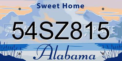 54SZ815 Alabama License Plate