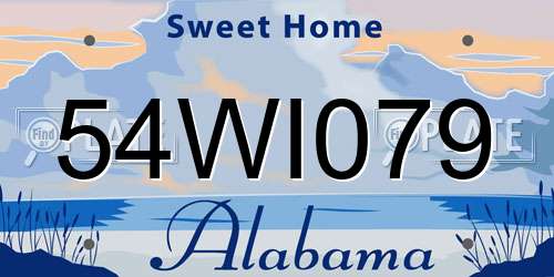 54WI079 Alabama License Plate