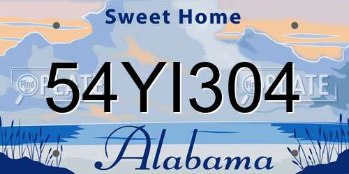 54YI304 Alabama License Plate