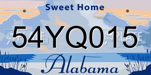 54YQ015 Alabama License Plate