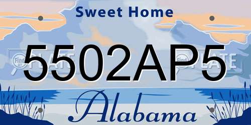 5502AP5 Alabama License Plate