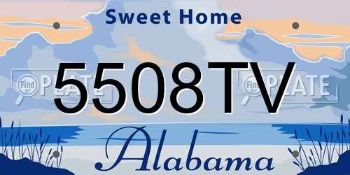 5508TV Alabama License Plate
