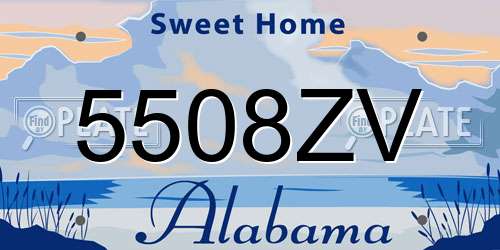 5508ZV Alabama License Plate