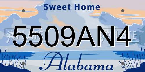 5509AN4 Alabama License Plate