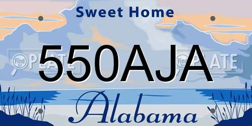 550AJA Alabama License Plate