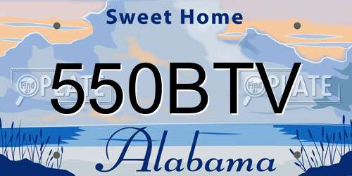 550BTV Alabama License Plate
