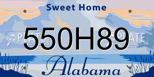550H89 Alabama License Plate